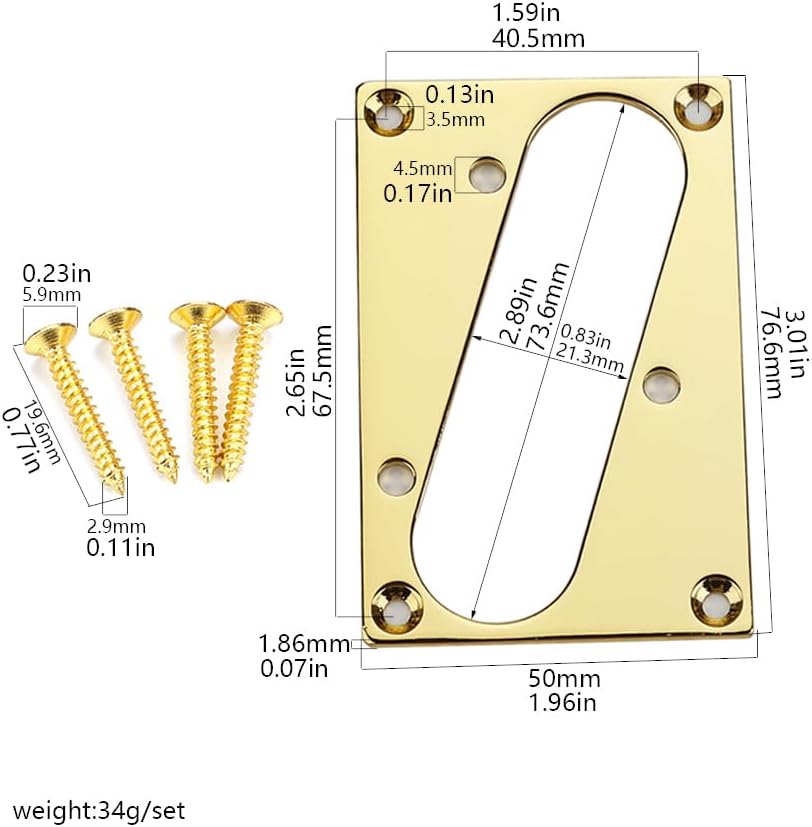 Conversion Pickup Mounting Ring Guitar-Humbucker To Telecaster Bridge Arcylic Mirror
