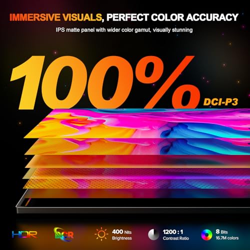 Image of UPERFECT 2.5K 240Hz QLED Portable Monitor, 16 inch 2560x1600 QHD 100% DCI-P3 400 Nits Portable Gaming Monitor w /Stand & VESA, Adaptive Sync HDMI 2.1 External Screen for Laptop PC Phone Game Console