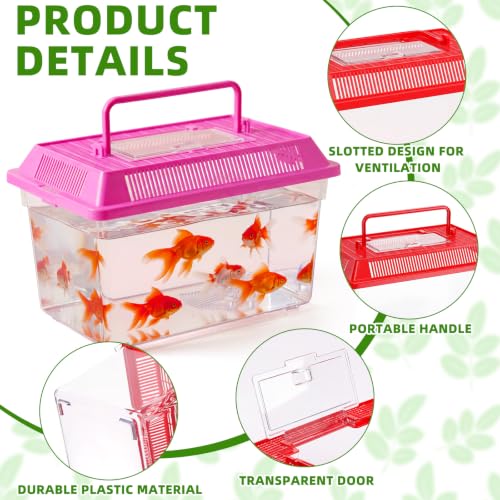 Image of LemonRoad 15 Pcs Plastic Reptile Terrariums,Classic,10.6x6.7x5.9 Inch