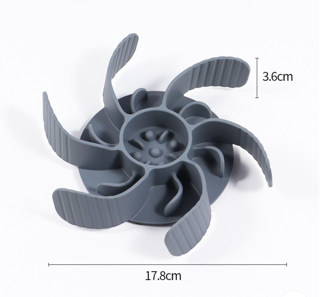 Generic Revolutionary Slow Feeder Insert [Octopus Suction Cups], Non-Toxic, Easy Clean, Anti-Gulp. for Large & Medium Size Dog Compatible with Regular and Elevated Bowls, Grey - image 4