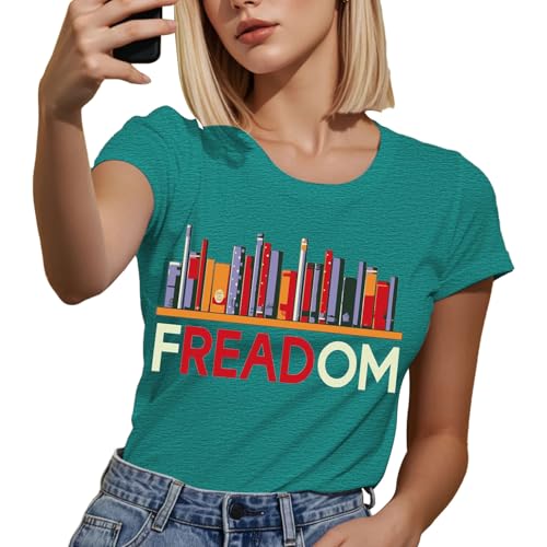 PQZ Women's Book Lover T-Shirt - White, Loose Fit, Short Sleeve, Crew Neck - S, M, L, XL, XXL4