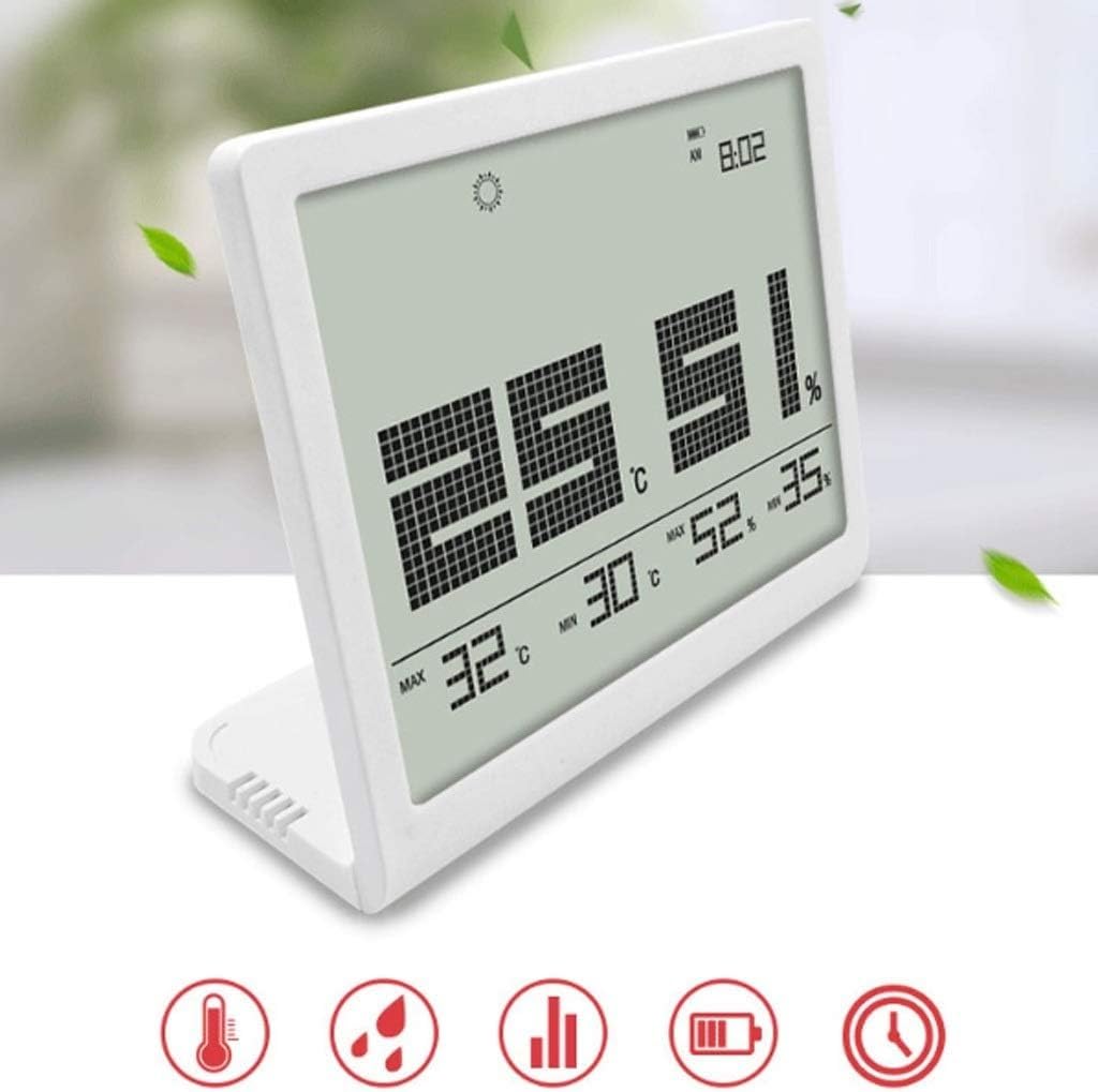 Termometr wewnętrzny, higrometr, precyzyjny termometr elektroniczny, cienki, precyzyjny termometr, wyświetlacz cyfrowy, biurkowy