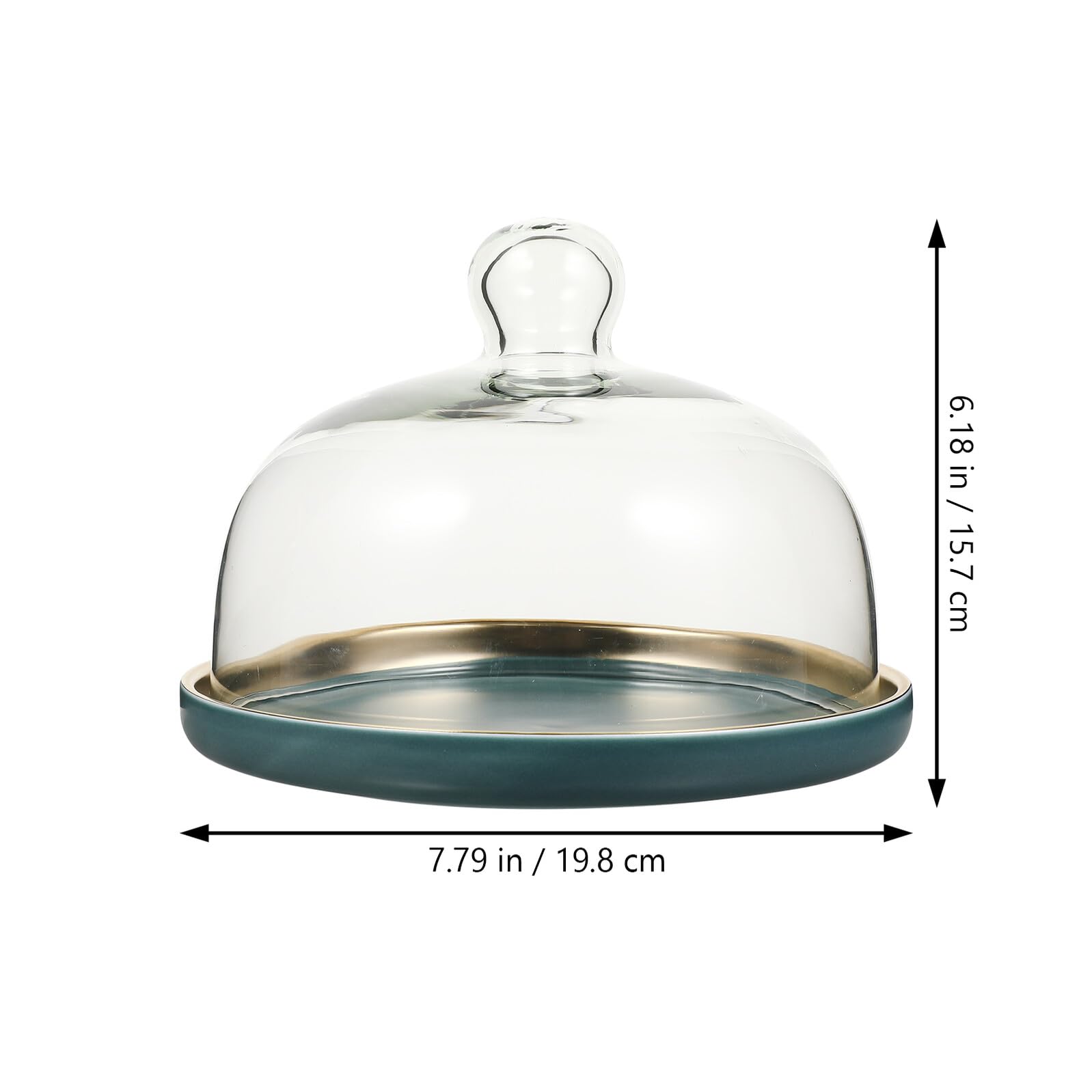 Toyvian Kuchenplatte mit Glasdeckel aus Keramik und Glas Einfache Form Stilvolles Design Praktisch zum Aufbewahren und Servieren von Kuchen und Obst