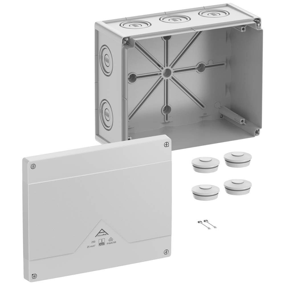 Spelsberg 42540001, scatola di derivazione (lunghezza x larghezza x altezza), 202 x 252 x 120 mm, grigio, IP66, IP67, IP69, 1 pezzo