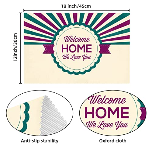 Sets de table anti-chaleur Welcome Home en tissu Oxford résistant - 5