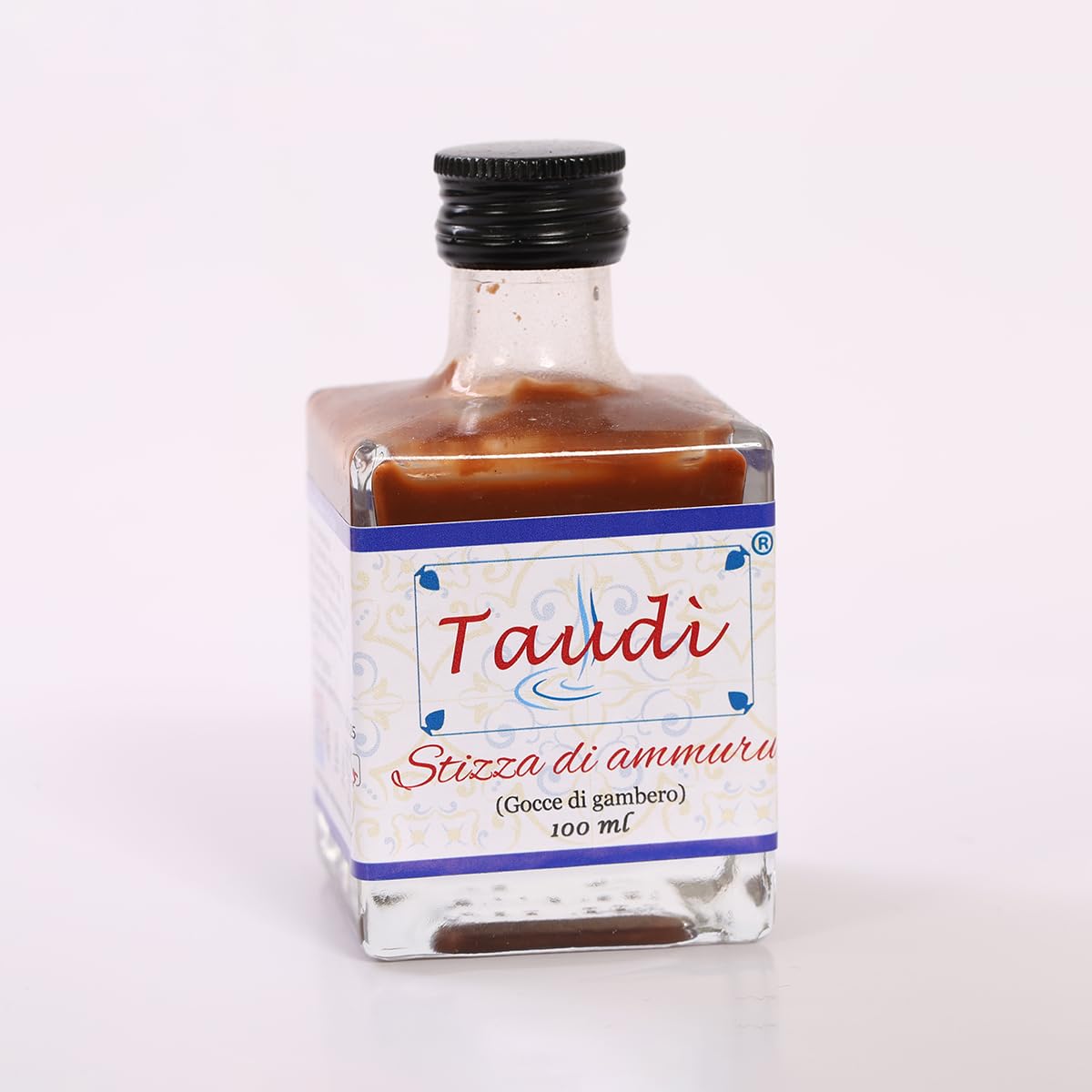 Taudì Conserve Gotas de Gamba de Sicilia – Salsa Natural Artesanal con Gambas Locales y Sal Marino, Sin Conservantes – Ideal para Pasta, Risotto, Pescado y Verduras – Frasco de 100ml