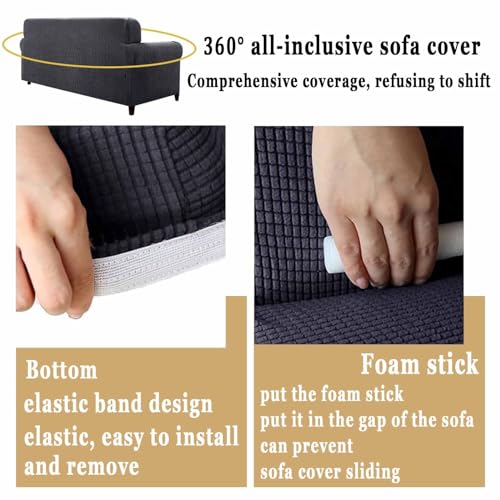 Mineliste Corner Non Slip Sofa Cover Sofa Covers 5 Seater Sofa Slipcovers, Recliner Chair Cover Settee Covers,Recliner Sofa Cushion Covers,Chair Covers for Armchairs(#1,Corner/1-pack) - Image 6