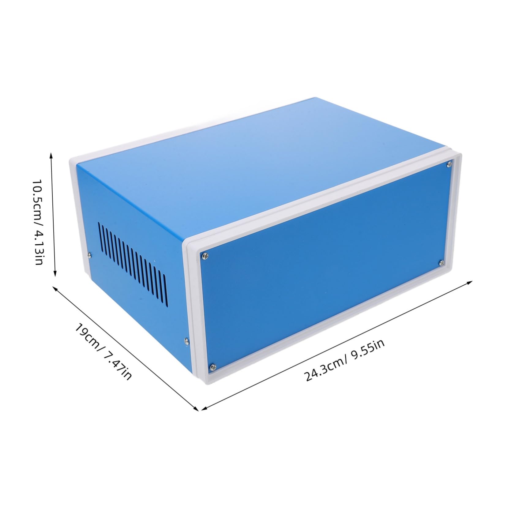 Blaues Metall Anschlussgehäuse für Elektronikprojekte 110 * 250 * 190mm | Eisen Ausführung, mit Schrauben Geliefert, für Knopfboxen und Weitere Geräte, Geeignet für U-bahn Stationen und Flughäfen