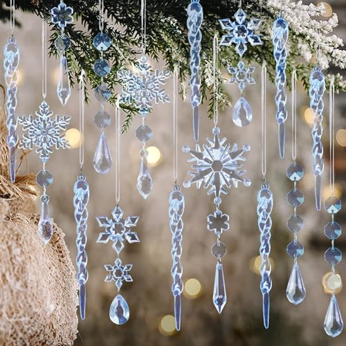 Image of Crystal Ornaments for Christmas Tree Winter Wonderland Decorations