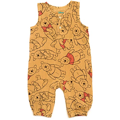 Image of Disney Winnie The Pooh Mickey Mouse Outfit Set Shortall Dress Newborn to Little Kid