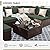 UPHA 7 Pieces Patio Furniture Sets, Wicker Outdoor Sectional Sofa Couch with Coffee Table, Patio Conversation Set for Deck Backyard Garden, Brown Rattan, Pine Green Cushion
