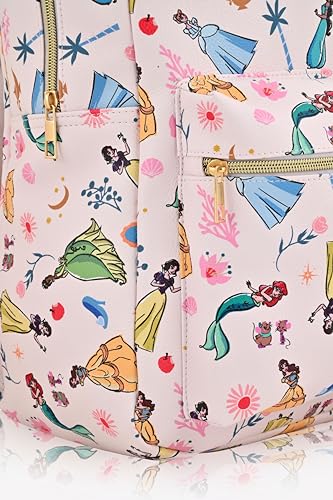 Image of Disney Princess Unisex Backpack | Large Cute PU Leather Travel Purse | Disney Princess Bag Accessory