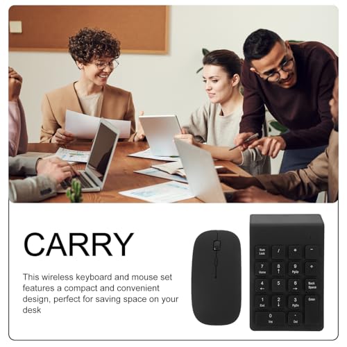 Teclado numérico inalámbrico negro y ratón portátil con conexión estable 6