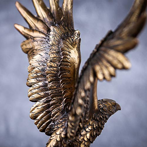 Estatua Decorativa de Águila de Resina Dorada miniatura 7