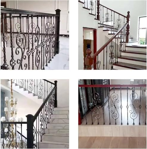 Rampe d'escalier en fer forgé B (4 Pack) pour marches extérieures