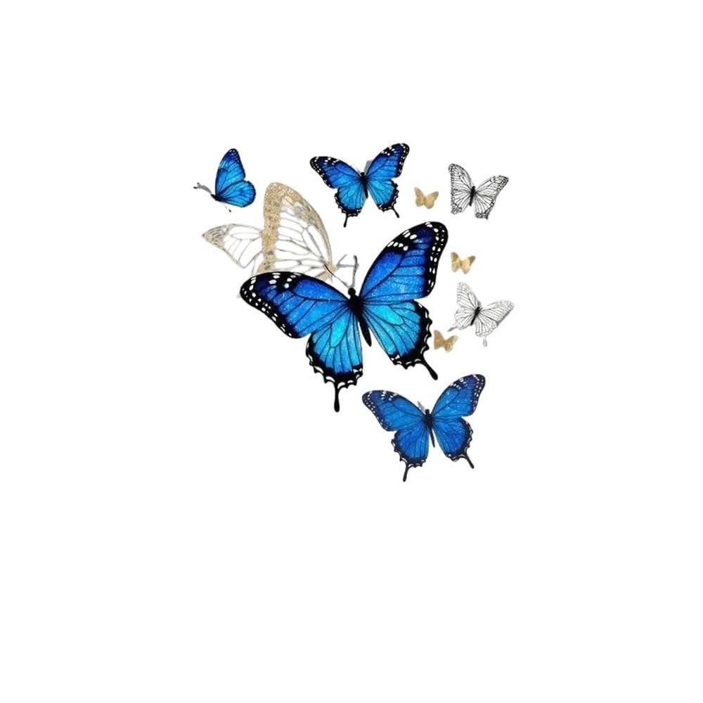 Blue Gold Butterfly Vinyl Sticker Waterproof Decal for Car Window Body Skateboard