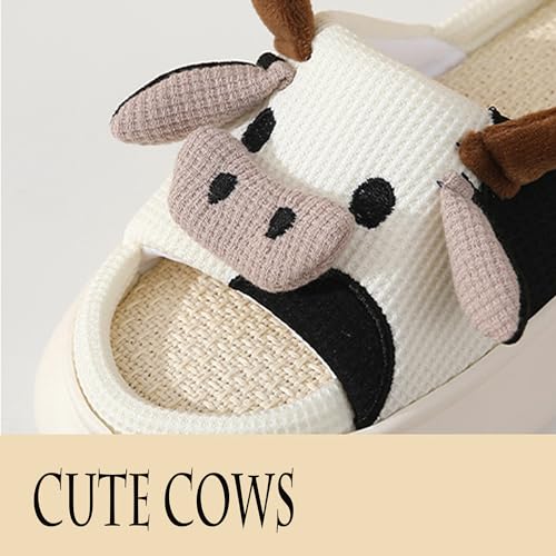 GULAKY Cow Slippers for Women Fuzzy Cute Kawaii Shoes Super Warm Soft Sole Non-slip Lightweight2