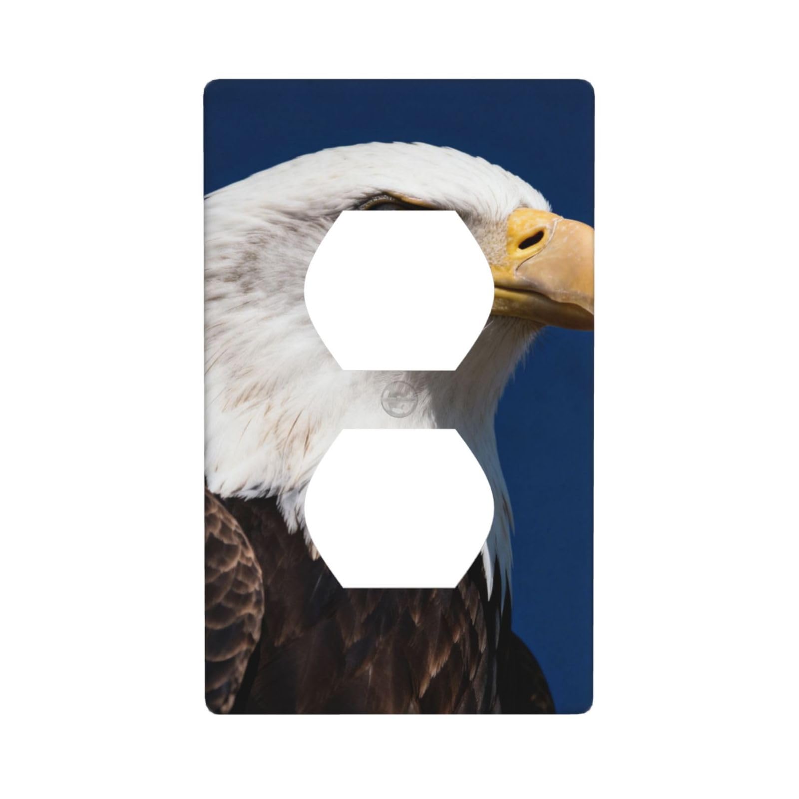 Cntdbu White Bald Eagle Unbreakable Polycarbonate Switch Plate-1 Gang Screwless Wall Plate For Home Office