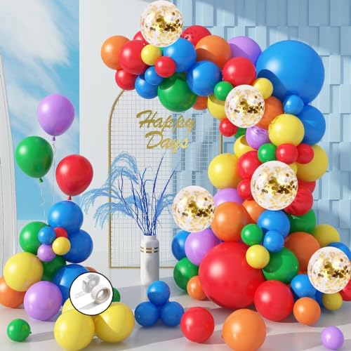 Image of Multicolour Balloon Arch Kit 75 Pcs - Balloon Garland Kit for Birthday, Anniversary, Baby Shower, Welcome Baby & Party Decoration (Multi Theme Garland)