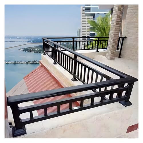 Kit de barandilla de mano para balcón al aire libre, valla de metal, vallas de brazo extensible para aumento de altura (39.4 x 11.8 pulgadas), sistema de barandilla de seguridad para escaleras y