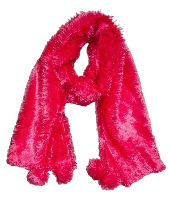 FAMOUS fur fancy woolen Women And Girl's Fancy Self Design Scarf, Stole showl (Rani)-image-42
