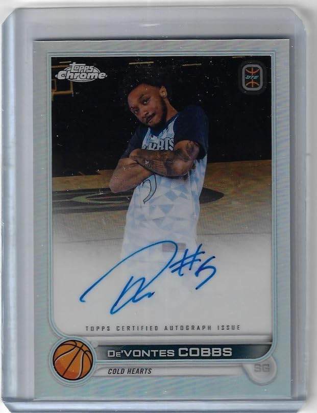 De'Vontes Cobbs Autographed Chrome Collectible Basketball Card - 2023 Topps Chrome Overtime Elite Basketball Card #CA-CD1 (Cold Hearts)