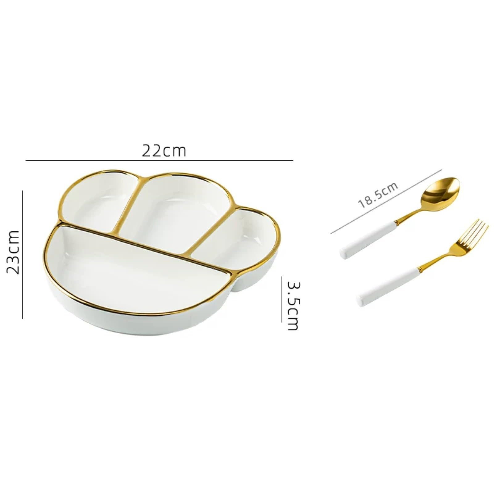 Meiiron Platos Divididos for Adultos, Platos Divisores de Vajilla (NO Apto for Hornos Microondas)(Set-C)