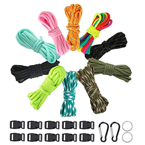 Allnice Paracord 550lb Type III Paracord Bracelet Kit Nylon Paracord Buckles Combo Crafting