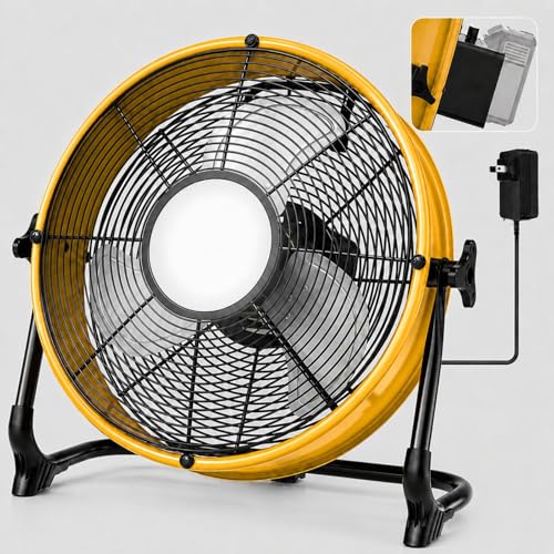 Ventilateur USB de chantier 40 cm compatible Dewalt avec LED
