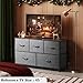 WLIVE Dresser for Bedroom with 5 Drawers, Wide Chest of Drawers, Fabric Dresser, Storage Organizer Unit with Fabric Bins for Closet, Living Room, Hallway, Dark Grey