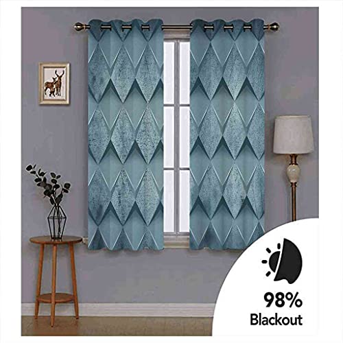 Rideaux à Oeillets Isolant Thermique et Phonique Lot de 2 Rideaux Occultants Bleus Gênes