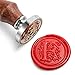 Mceal Wax Seal Stamp, Silver Brass Head with Wooden Handle, Regal Letter F