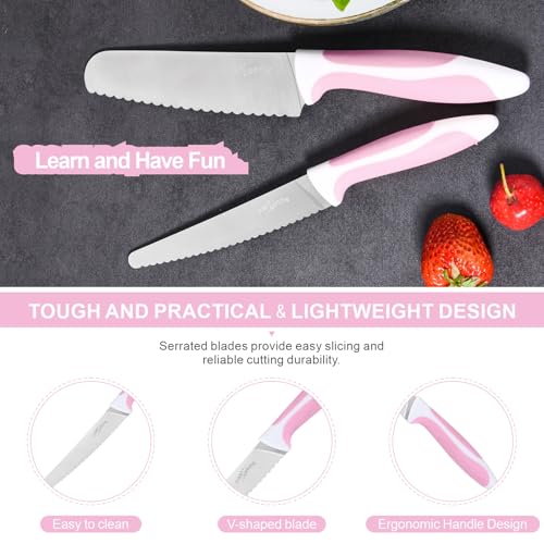 5" Pink Serrated Bread Knife - Stainless Steel Tomato & Lettuce Knife - Image 3