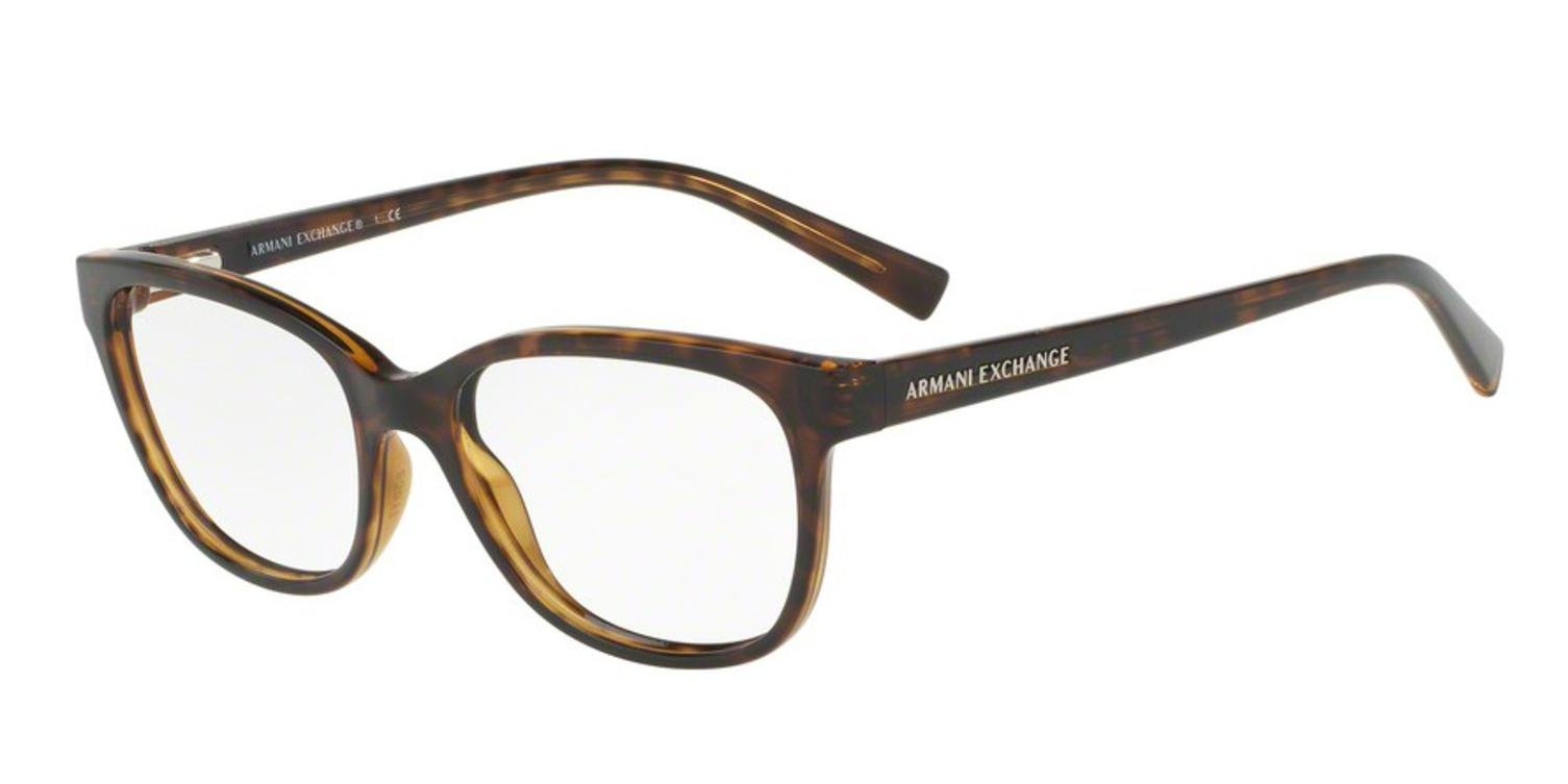 A｜X ARMANI EXCHANGEA|X ARMANI EXCHANGE Women's AX3037 Cat Eye Prescription  Eyewear Frames, Havana/Demo Lens, 53 mm
