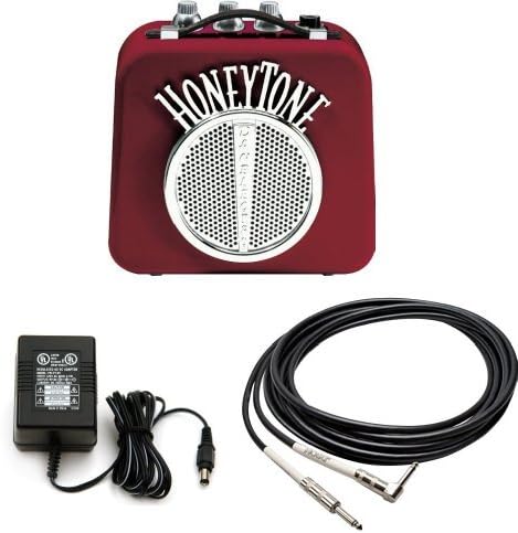 Danelectro N10B Honey Tone Mini Amp in Burgundy With 9V power Adapter and 5-Foot Right Angle Plug