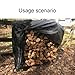 Firewood Log Rack Cover, Weatherproof Firewood Log Storage Rack Cover, Defy Water & Snow, Black, 48x24x42inch or 96x24x42inch(S)