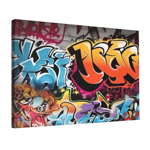 Toile murale graffiti hip-hop JHLMN 30x45 cm pour décoration de salon