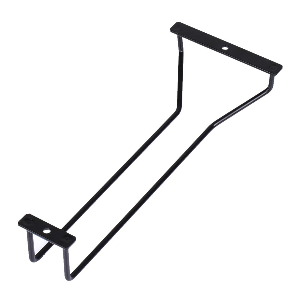 2 supporti per bicchieri da vino, in metallo, colore nero, per calici e calici, 27,5 cm