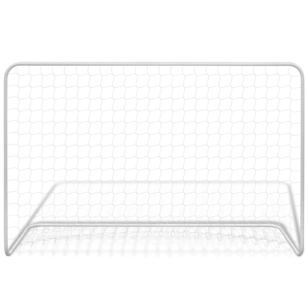 Set di 2 porte da calcio, 182 x 61 x 122 cm, stabile porta da calcio in acciaio per giardino e tempo libero, con gancio a pavimento e rete