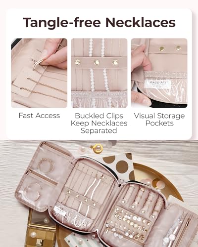 Image of BAGSMART Jewelry Organizer Bag Travel Jewelry Storage Cases for Necklace, Earrings, Rings, Bracelet, Black