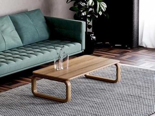 Image of Solid Sheesham Wood Coffee Table, Wooden Center Table for Living Room, Rectangular Modern Coffee Table with Natural Finish Durable Furnitures (Mango Wood, 32x20x18Inch)