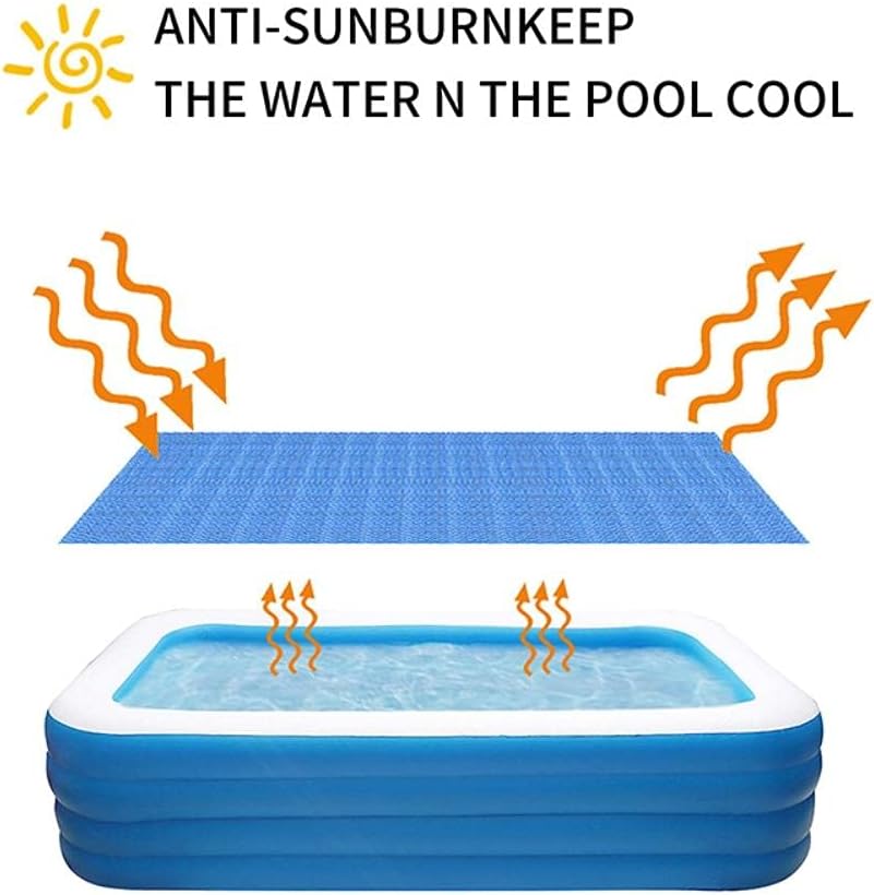 Pool Cover, Solar Pool Cover for Round Rectangle Swimming Pool, In Ground and Ground Pool Solar Cover, Pool Hot Tub Solar Blanket, Blue (Rectangular 300x200cm)