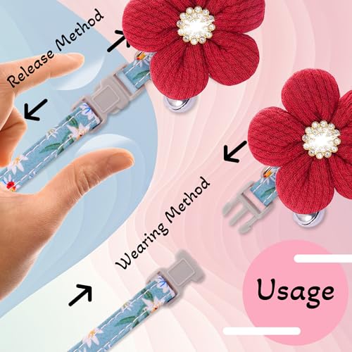 Small Dog Collar with Flower, Cute Dog Collars for Small Dogs with Bell - image 6