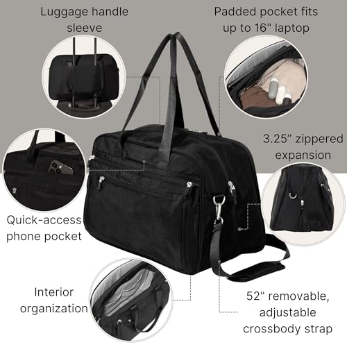 Baggallini Weekender Expandable Duffel - Lightweight 11x17 Inch Overnight Travel Bag3