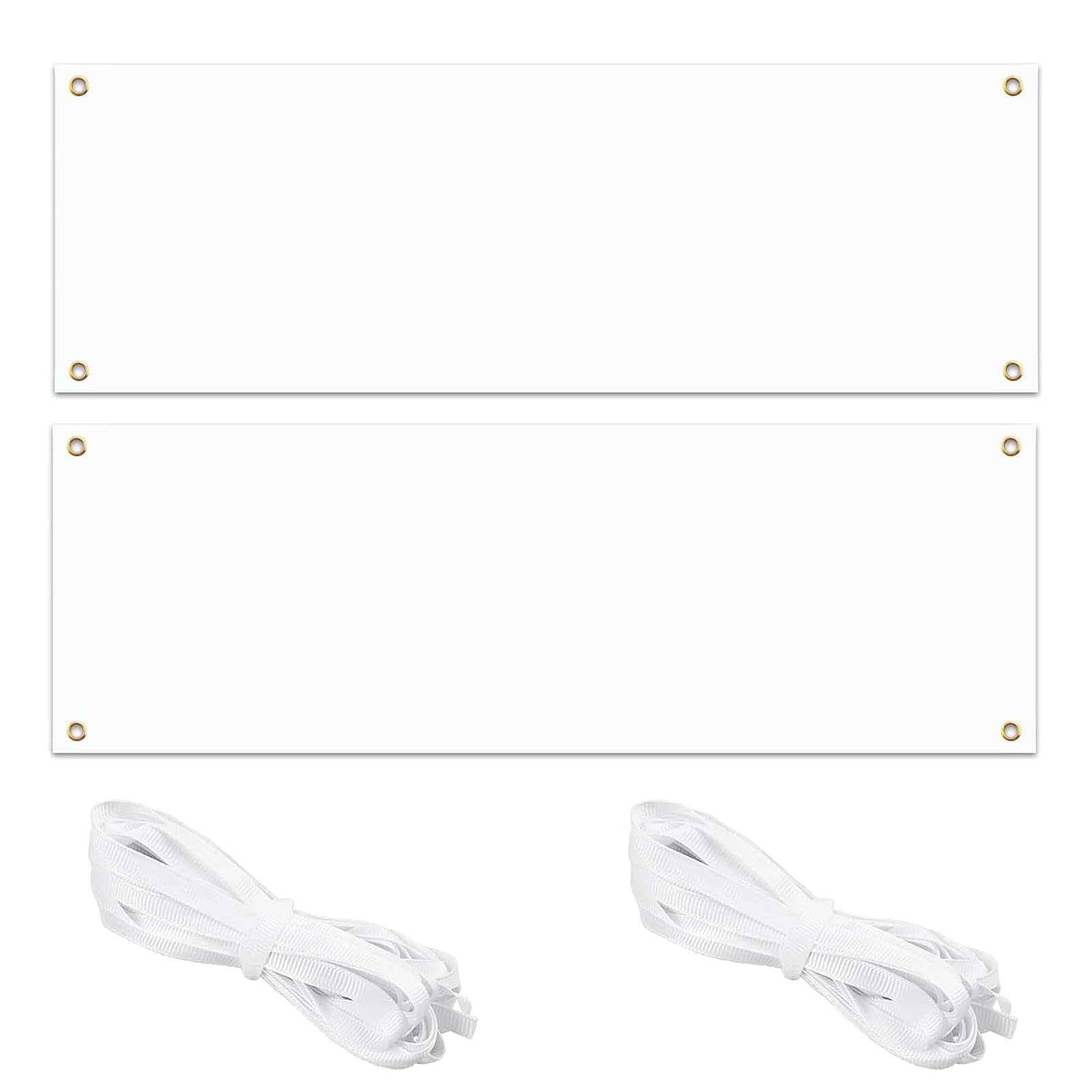 XSHAO® 2 Große Weiße Banner Zum Selbstgestalten - 200x100 Cm Mit Stiften & Seil - Perfekt Für Partys & Events