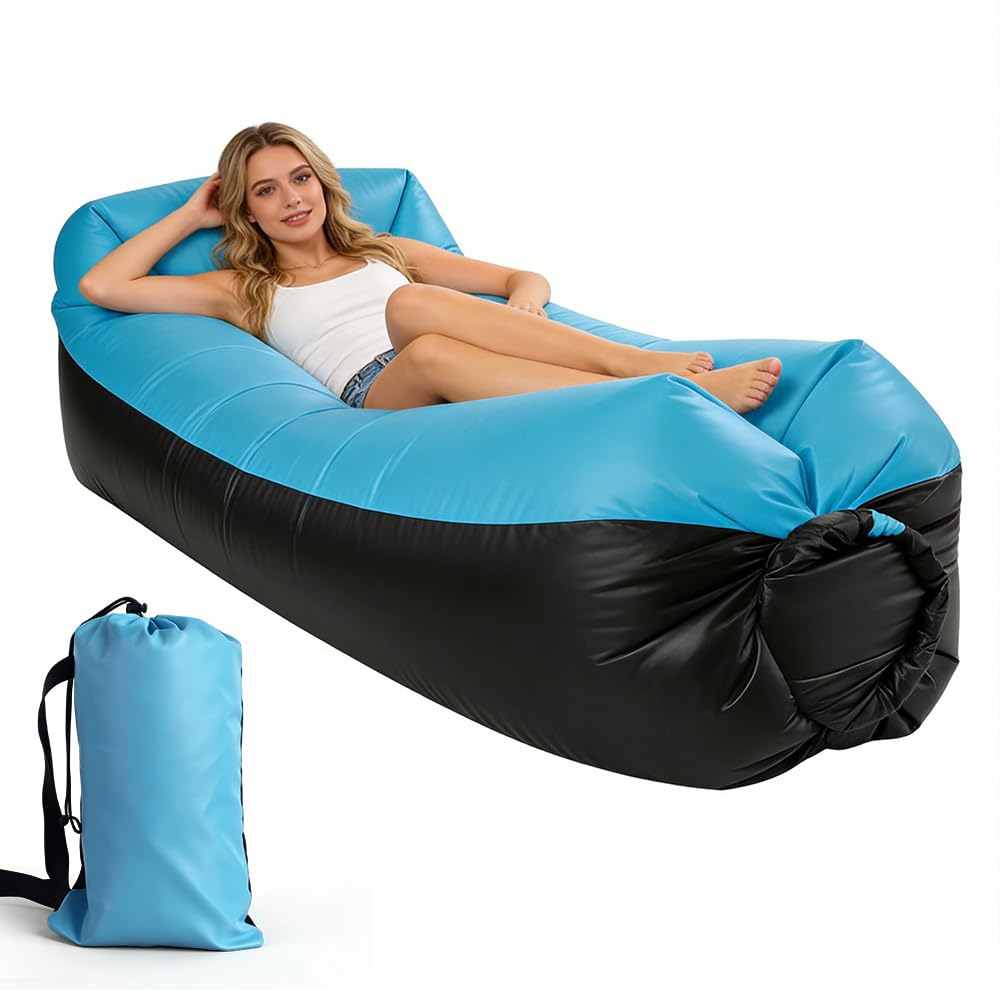 Aufblasbares Sofa, 230x70 cm Aufblasbare Liege, Wasserdichtes Camping Couch Aufblasbar, Tragbares Luftsofa Outdoor, Luftkissen Strand mit Tragetasche für Camping, Schwimmbad, Strandparties