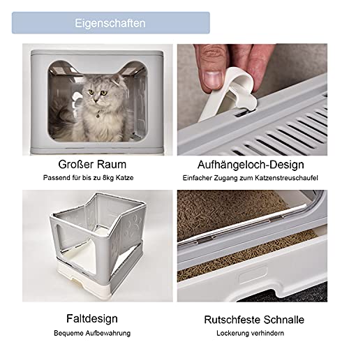 Lettiera per gatti, con cassetto e paletta per la