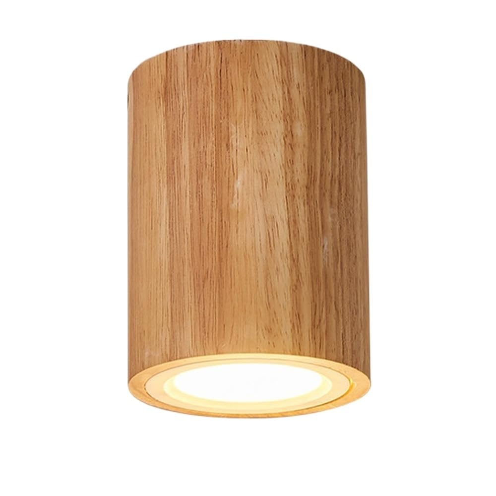 Wpuszczane oświetlenie sufitowe, punktowe oświetlenie sufitowe, drewniana lampa sufitowa, cylindryczna, sufitowa oprawa oświetleniowa LED, 3W, lampy sufitowe, wewnętrzne oświetlenie sufitowe(4000k,15c