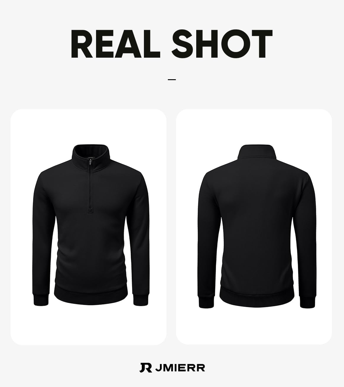 JMIERR Mens Quarter Zip Pullover Polo Sweater Mock Neck Long Sleeve Lightweight Fleece Sweatshirts - Image 7
