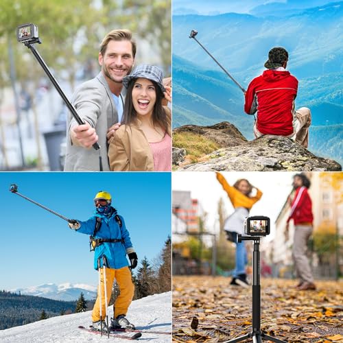 Image of AKASO Brave 4 Pro Action Camera with 64GB MicroSDXC Memory Card and 1.2M Selfie Stick and a Tripod Bundle
